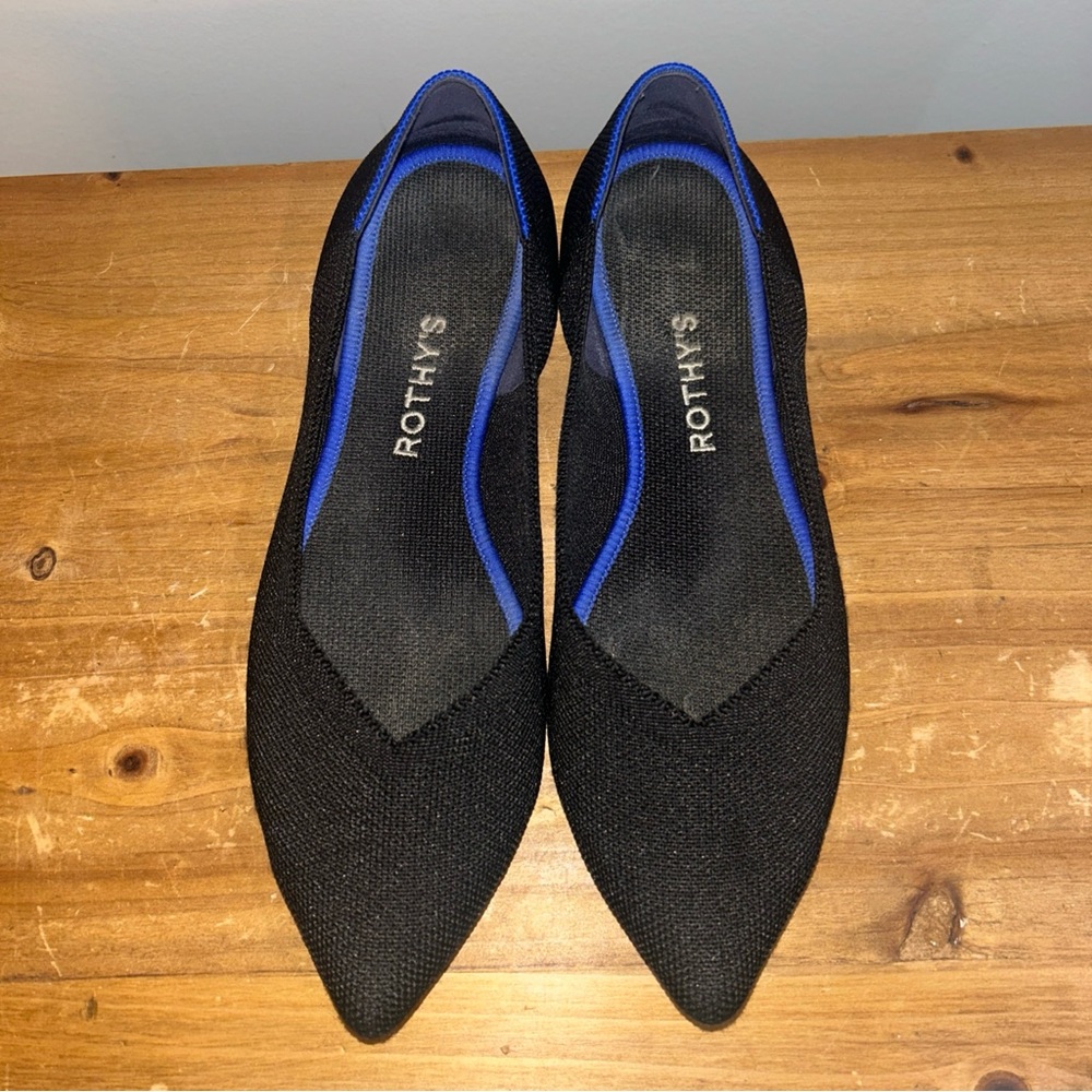 Rothy's Black Womens The Point slip on flats size 8.5 - Picture 3 of 8